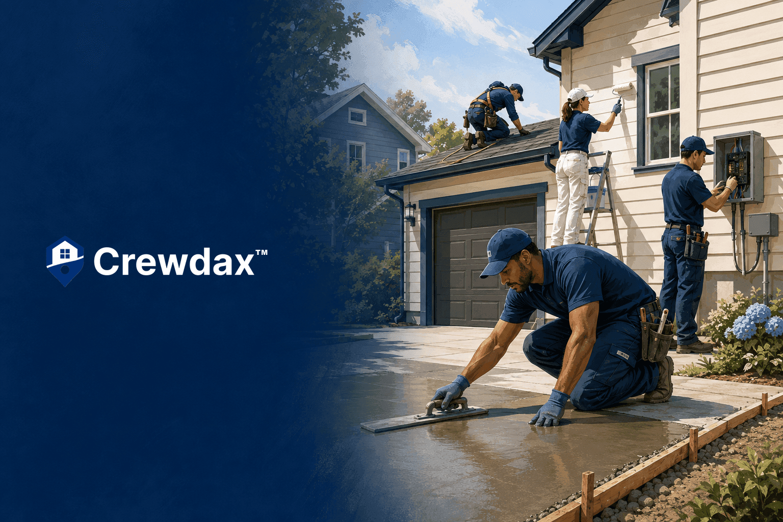 Contractors from several trades working together